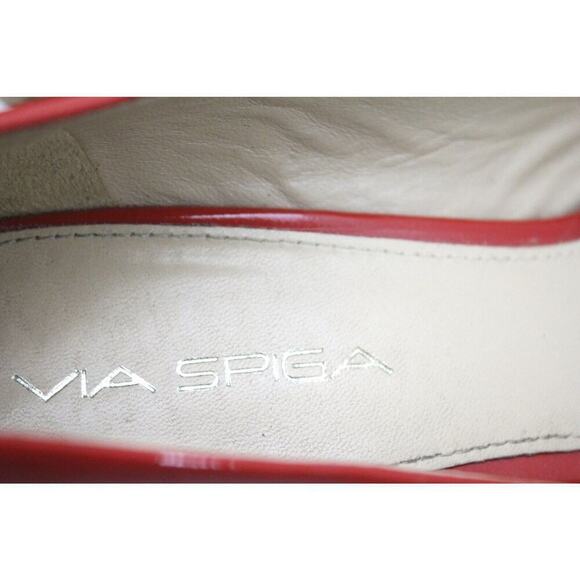 Via Spiga Red Alexis Cork Heel Open Toe Platform Pumps Size 8 M RETAIL $198 - Picture 6 of 6